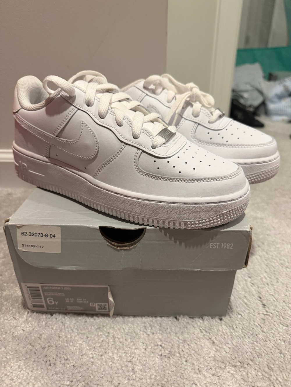 Nike Low-Top All-White Leather Sneakers